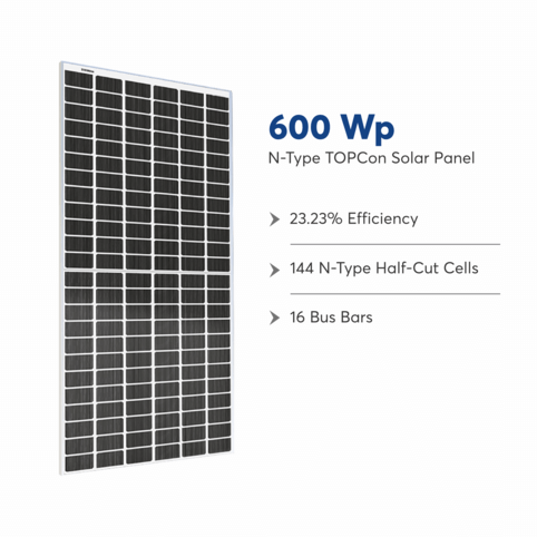 600 W DCR Topcon Solar Module